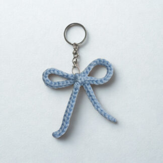 Blue bow keychain