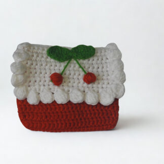 Mini card pouch with a Cherry on top flap